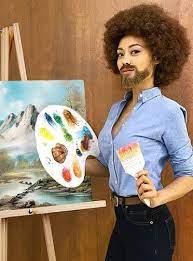Come paint with me as i also attempt to. 11 Diy Halloween Costumes Anyone Can Make Creative Fashion Blog Amazing Halloween Costumes Bob Ross Costume Clever Halloween Costumes