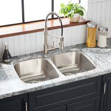 Maybe you would like to learn more about one of these? Signature Hardware 447791 Stainless Steel Calverton 33 Drop In Or Undermount 50 50 Double Basin Stainless Steel Kitchen Sink Faucetdirect Com