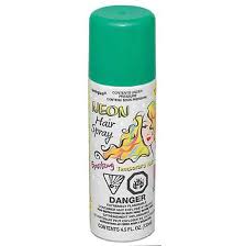 Remove excess color on skin with damp cloth. Green Hair Spray 133ml Partyrama