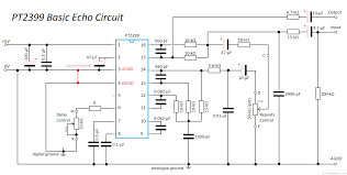 Easy pcb layout and cost saving advantage. Pt2399 Basic Echo Circuit