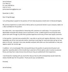Front Desk Associate Cover Letter Sample Jamie Andrews 1111 Main St St Louis Mo 63115 314 111 1111 Cover Letter For Resume Cover Letter Cover Letter Design
