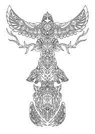 These spring coloring pages are sure to get the kids in the mood for warmer weather. Animal Spirits Totem Poles Coloring Page Netart