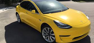 Yellow Tesla Model 3 That Rocked Reddit Now With Tinted Windows And Carbon Fiber Dash Tesla Model Tesla Tesla Model X