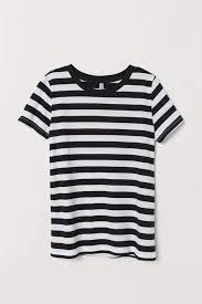 Black And White Striped Blouse H M Jersey T Shirt With Images Black White Stripes Black Shirt White Stripes Shirt