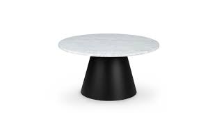 Miro black marble coffee table with natural wood base. Black White Marble Round Coffee Table Tromso Article