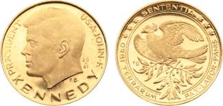On october 14, 1960, senator john f. Personenmedaillen Medaille 1961 Kennedy John F 1917 Brookline 1963 Dallas Texas Gold Vorzuglich Stempelglanz Ma Shops