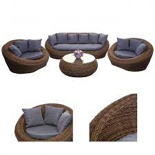 Hochwertige rattan lounges für balkon, terrasse oder garten ► jetzt online kaufen! 4 1 1 Poly Rattan Garnitur Hwc F88 Lounge Set Sofa Halbrundes Rattan Alu Gestell Oval