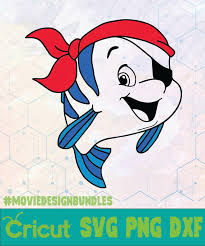 Little Mermaid Flounder As Pirate Disney Logo Svg Png Dxf Movie Design Bundles