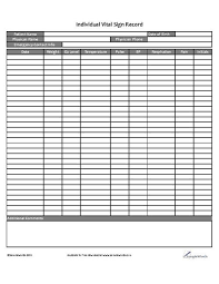 In vital sign charts, we need to track down the weight of patient according to height. Individual Vital Sign Record Vital Signs Vital Signs Chart Health Chart