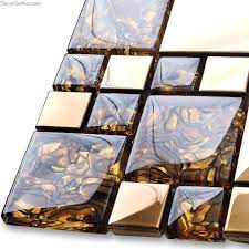 Check spelling or type a new query. Badroom Gold Adhesive Glass Mirror Tiles 3d Tile Stickers Kitchen Pattern Wall Panel