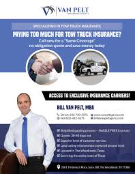 If you're looking for a reliable, responsive, independent insurance professional, look no further. Aas Ltd Van Pelt Insurance Agency Texas Towing Storage Association
