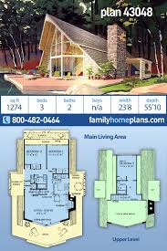 Click here to view designs in this collection. Contemporary Style House Plan 43048 With 3 Bed 2 Bath Vacation House Plans A Frame House Plans A Frame Cabin Plans