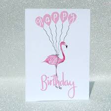 Handmade Happy Birthday Greeting Card For Kids Pink Flamingo 39 Happy Birthday 39 Card Children 39 S Birthday Cards Birthday Card Drawing Happy Birthday Cards Handmade Kids Birthday Cards