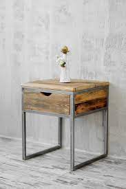 table de chevet industrielle bois et acier table de chevet etsy table de chevet industrielle table de chevet metal table de chevet