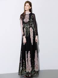 Black Floral Print Long Sleeve Chiffon Maxi Dress Abaday Floral Chiffon Maxi Dress Long Sleeve Chiffon Maxi Dress Designer Maxi Dress