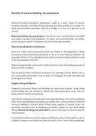 Check spelling or type a new query. Benefits Of Manual Handling Risk Assessment