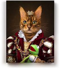 There's nothing quite like the appeal of a stunning commissioned painting. Royal Pet Pawtrait Custom Renaissance Pet Art