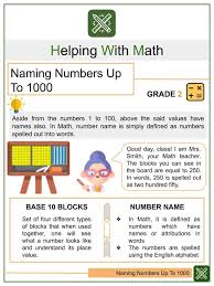 Classroom printables, activities & worksheets. Naming Numbers Up To 1000 2nd Grade Math Worksheets Helping With Math