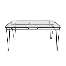 Alexander dining table base only, for 48 top by the iron shoppe. Circa 1960 Super Elegant Dining Table Black Metal Hairpin Legs And Glass Top Godrie Eu