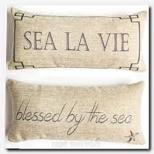 Sea La Vie Beach Style Pillow Hot Tattoo Beach Pillows Beach Cottage Style Beach Signs
