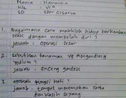 Maybe you would like to learn more about one of these? Ditanya Soal Mamalia Jawaban Yang Ditulis Siswa Kelas 6 Sd Ini Bikin Ngakak Kok Bisa Jawabannya Kaya Gitu Rancah Post