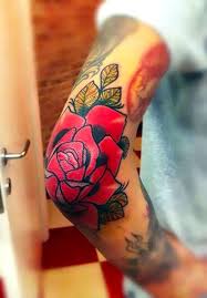 Traditional Rose On Elbow Tattoo Idea Elbow Tattoos Rose Elbow Tattoo Tattoos For Guys