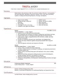 Obtained highest grades in build spec (100%) and quality (97.3%). Best Welder Resume Example Livecareer