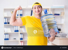 Premium Man Delivering Water Bottle To The Office Photo Download In Png Jpg Format Delivery Photos Water Bottle The Office