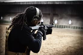 To hit, wound, or kill with a missile fired. Combined Firearms Euseca