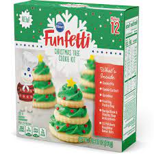 This recipe starts with betty's sugar cookie mix and ends with beautifully decorated christmas whether you're cutting out classic christmas shapes, or want to make custom cookies for a baby shower, valentine's day, or a birthday party, this. Pillsbury S Funfetti Christmas Tree Cookie Kits Popsugar Food