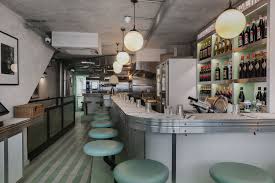 Red Deer Design Lina Stores Pasta Restaurant In London Yellowtrace Restaurant Interior Pastel Interior Restaurant