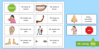 Put a plaster on it (ame. Different Illnesses Card Game Spanish Teacher Made