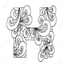 Students will learn fun facts about hippos and then draw their . Stylized Alphabet Letter H In Doodle Style Hand Drawn Sketch Font Vector Illustration For Coloring Page Makhendas Or Decoration Royalty Free Cliparts Vectors And Stock Illustration Image 95391372
