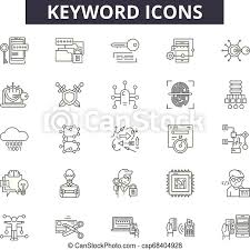 In the next two frames i will be giving you examples on how to write kwo's. Keyword Line Icons Signs Set Vector Keyword Outline Concept Illustration Keyword Search Web Internet Seo Canstock