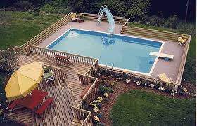 Above ground pool slide above ground swimming pools in ground pools small backyard pools small pools backyard landscaping backyard ideas backyard patio diy pool. In Ground On Ground Above Ground Pool Ideas Intheswim Pool Blog