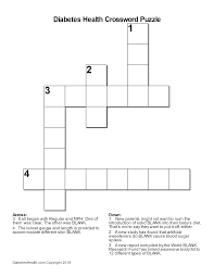 diabetes health crossword puzzle diabetes health