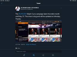 Hey my nba live mobile account joshuaric i bought a westbrook for 49k and a error came up so i restarted app all my privacy | nba live mobile is fan based website that has no connection to ea. For Everyone Freaking Out About Curry Nba Live Mobile Just Tweeted This Still Suspicious Nbaforums