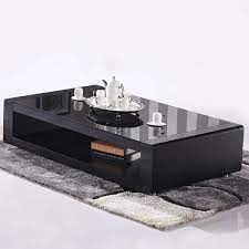 Modern and simple tempered glass coffee table, living room tea table, coffee table, tv cabinet combination, sandalwood tea table, ice flower tempered glass, a s. Modern Black Tempered Glass Coffee Table With Storage In Mdf Rectangle