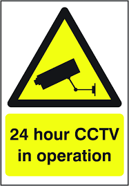 Black And Yellow Sign With Arrow Meaning 24 Hour Cctv Sign Beaverswood Identification Solutions