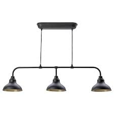 This is my ikea hack of a linear chandelier, which we placed over our dining table. Agunnaryd Pendant Lamp With 3 Lamps Black Ikea