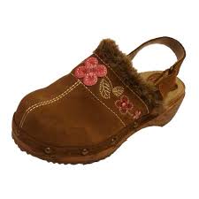 Toddler Girls Brown Suede Leather Clogs Furtrimmed Dress Shoes 9