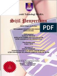 Online κράτηση hotel uitm puncak alam. Contoh Sijil