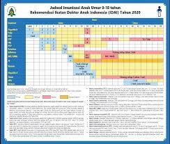 Cara membaca kolom usia : Idai Rilis Jadwal Imunisasi Anak 2020 Ini 13 Poin Pentingnya