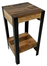 Robot Check Reclaimed Wood Side Table Small Wood Bedside Table Rustic Side Table