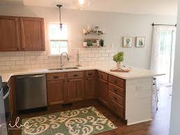 Good Start For A Modest Kitchen Update In A Builder Grade House I D Do The Cabinets A Little Darke Hickory Kitchen Cabinets Kitchen Renovation Kitchen Remodel