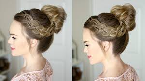 A good compliment can really brighten your day and bun hairstyles will definitely bring attention your way. Four 4 Strand Braid High Bun Missy Sue Youtube
