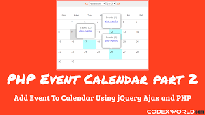 Add Event To Calendar Using Jquery Ajax And Php Codexworld Web Development Tutorial Php Tutorial Jquery