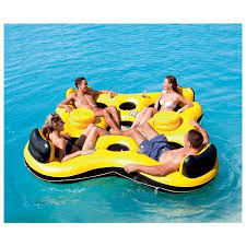 Bestway Rapid Rider 101 4 Person Inflatable Island Lounge River Raft Float Floating Island Raft Inflatable Island Inflatable Floating Island
