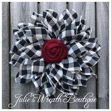 Black And White Buffalo Check Ribbon Walmart Easy Diy Burlap Flower Wreath Burlap Flower Wreaths Burlap Wreath Diy Burlap Flowers