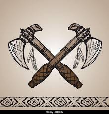 Vector Illustration Of Native American Indian Tomahawks Hand Drawing Vector Stock Vector Image Art Alamy
